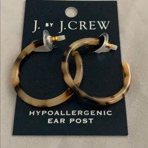 NWT J.crew tortoise hoop earrings